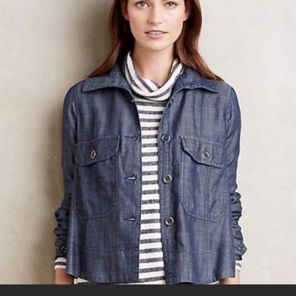 Anthropologie Blue Denim Jacket